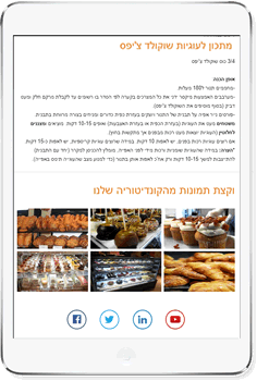ניוזלטר לדוגמא לצפייה בטאבלט